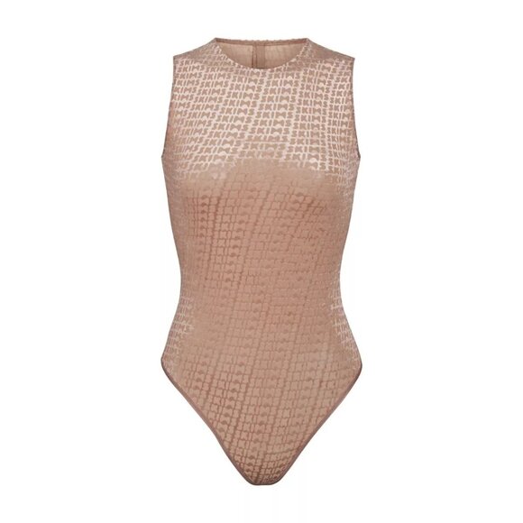 SKIMS Velvet Burnout Logo Bodysuit Chai 2X - Picture 12 of 12